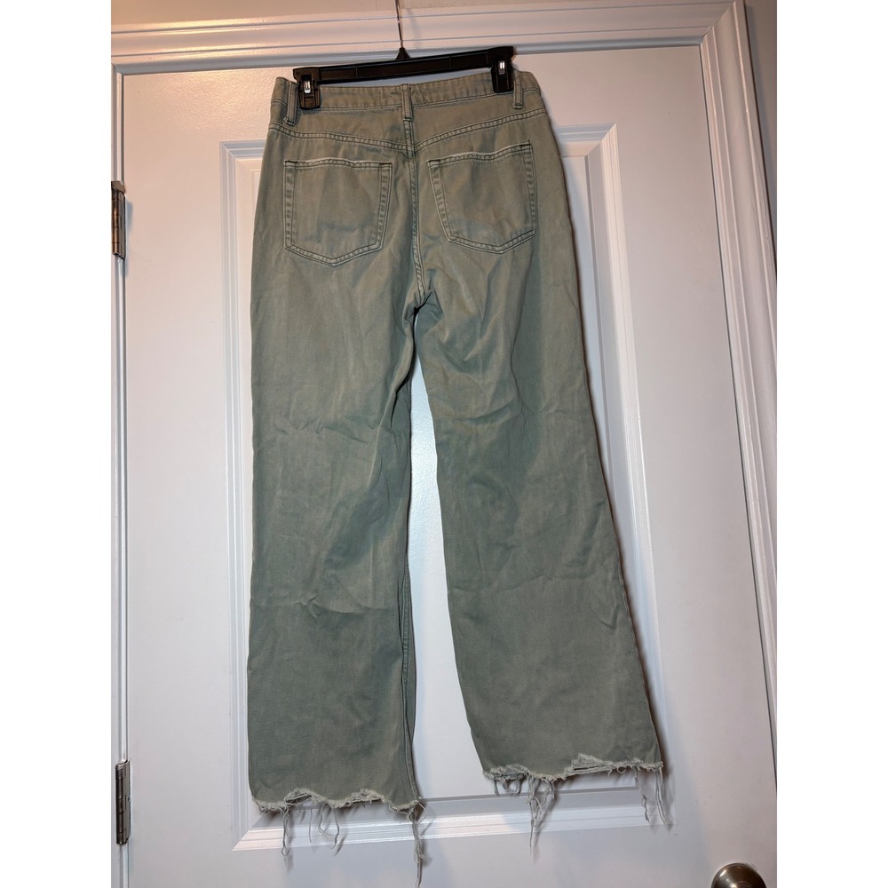 Vervet‎ Los Angeles Sage Green Distressed Wide Leg Jeans V2738 Womens Size 26 - Picture 5 of 7